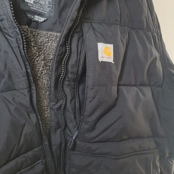 Carhartt Rain Defender Relaxed Fit Hooded Puffer Jacket Black OJ5457-W Womens M - Picture 3 of 10